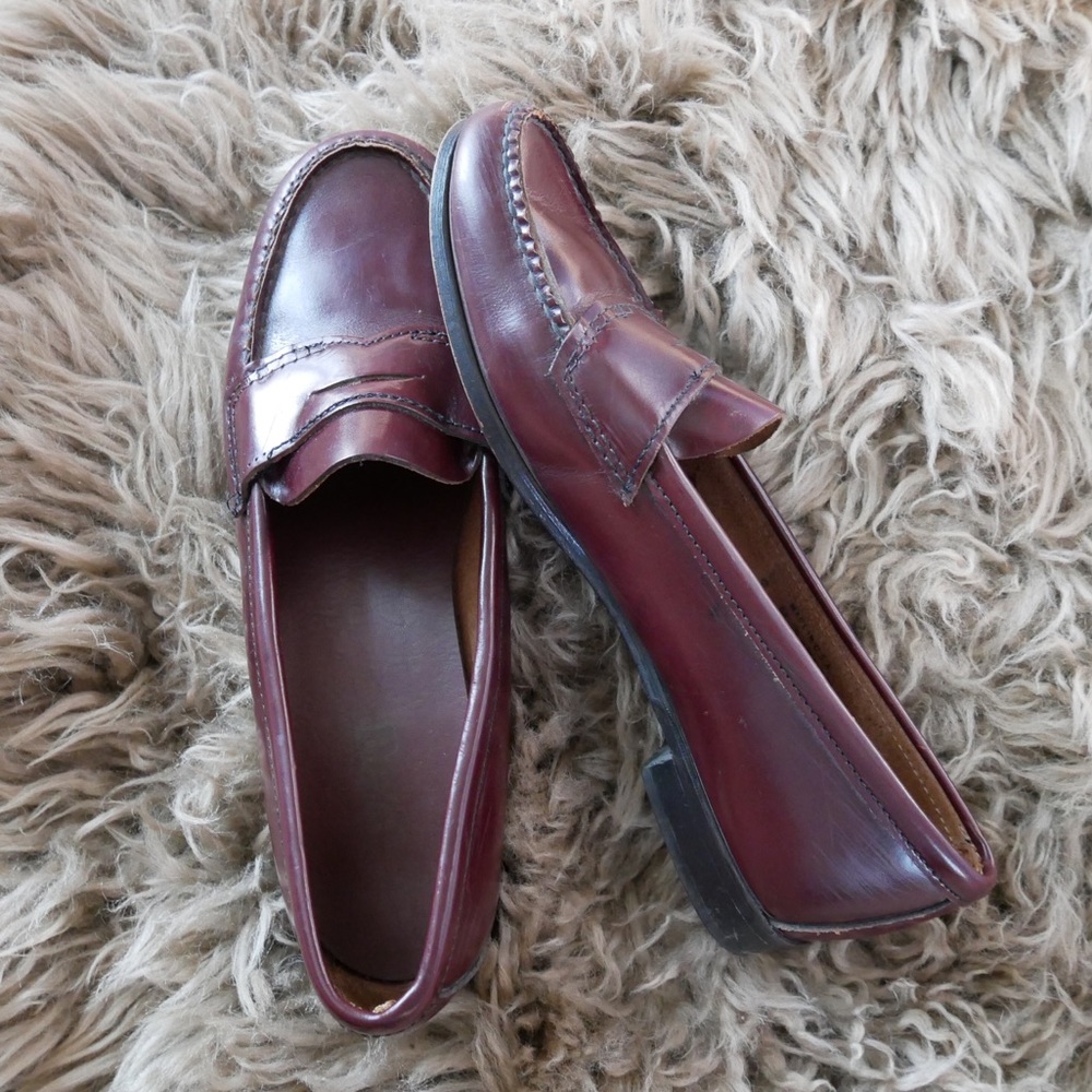 Vintage Dexter Burgundy Leather Penny Loafers!
